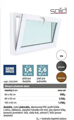 Bauhaus Sklepní plastové okno rozměry š xv nabídka