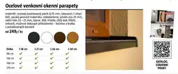 Bauhaus Ocelové venkovní okenní parapety nabídka