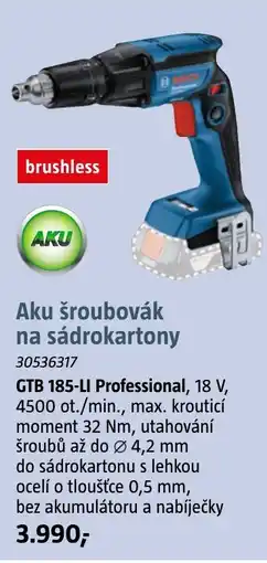 Bauhaus Aku šroubovák na sádrokartony nabídka
