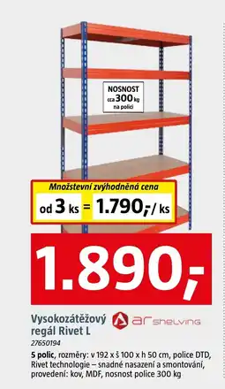 Bauhaus Vysokozátěžový regál Rivet L nabídka