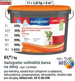 Bauhaus Swingcolor sněhobílá barva na stěny nabídka