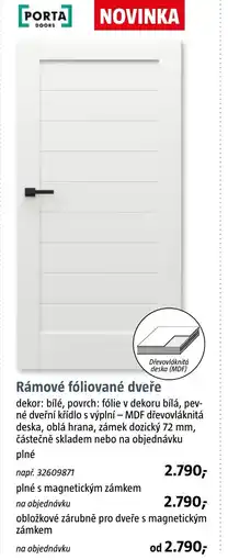 Bauhaus Porta novinka Rámové fóliované dveře nabídka