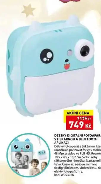 Dětský digitální fotoaparát s tiskárnou a bluetooth aplikací