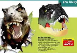 Wiky Maska na hlavu dinosaurus s efekty nabídka