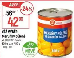 Globus VÁŠ VÝBĚR Meruňky půlené ve sladkém nálevu nabídka