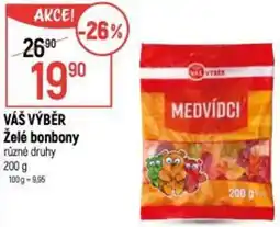 Globus VÁŠ VÝBĚR Želé bonbony různé druhy nabídka