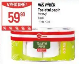 Globus VÁŠ VÝBĚR Toaletní papír 3vrstvý nabídka