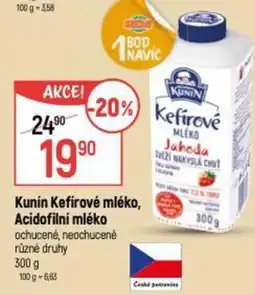 Globus Kunín Kefírové mléko, Acidofilní mléko nabídka
