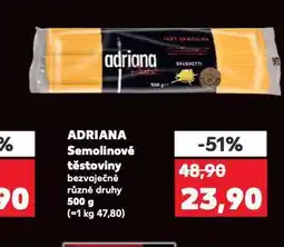 Kaufland Adriana semolinové těstoviny nabídka