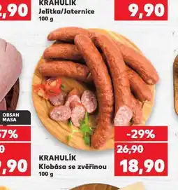 Kaufland Klobása se zvěřinou nabídka