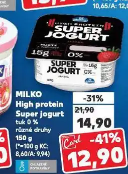 Kaufland Milko high protein super jogurt nabídka