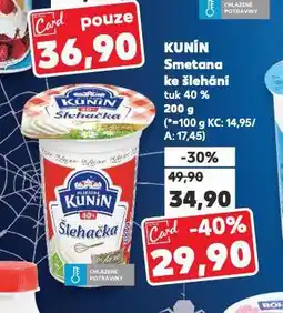 Kaufland Kunín smetana ke šlehání nabídka