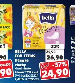 Kaufland Vložky bella for teens nabídka