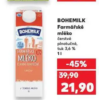 Kaufland Bohemilk farmářské mléko nabídka
