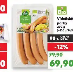 Kaufland Bio vídeňské párky nabídka