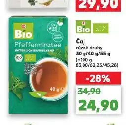 Kaufland Bio čaj nabídka