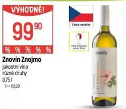 Globus Znovín Znojmo jakostní vína nabídka