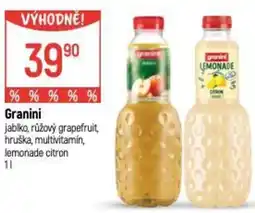 Globus Granini jablko, růžový grapefruit, hruška, multivitamin, lemonade citron nabídka