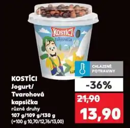 Kaufland KOSTÍCI Jogurt/ Tvarohová kapsička nabídka
