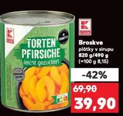Kaufland Broskve plátky v sirupu nabídka