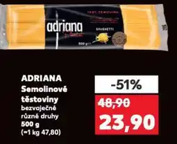 Kaufland ADRIANA Semolinové těstoviny bezvaječné nabídka