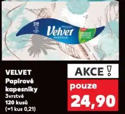 Kaufland VELVET Papírové kapesníky nabídka