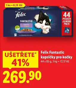 Lidl Felix Fantastic kapsičky pro kočky, 44x 85 g nabídka