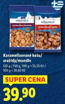 Lidl Karamelizované kešu/arašídy/mandle, 120 g/150 g nabídka
