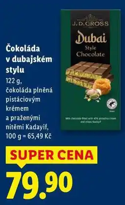 Lidl Čokoláda v dubajském stylu, 122 g nabídka