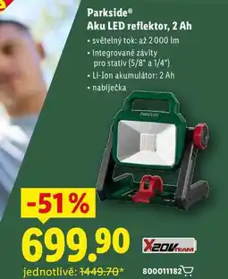 Lidl Parkside Aku LED reflektor, 2 Ah nabídka