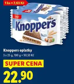 Lidl Knoppers oplatky, 3x 25 g nabídka