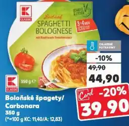 Kaufland Boloňské špagety/ Carbonara nabídka