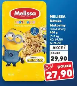 Kaufland MELISSA Dětské těstoviny nabídka