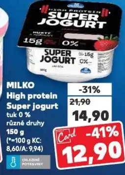 Kaufland MILKO High protein Super jogurt tuk 0% nabídka