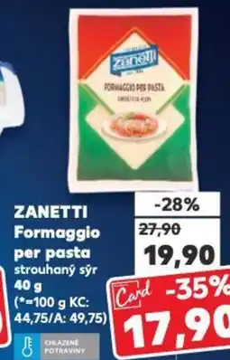 Kaufland ZANETTI Formaggio per pasta strouhaný sýr nabídka