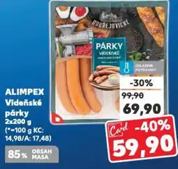 Kaufland ALIMPEX Vídeňské párky nabídka