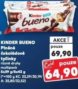 Kaufland KINDER BUENO Plněné čokoládové tyčinky nabídka