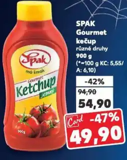 Kaufland SPAK Gourmet kečup nabídka