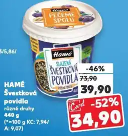 Kaufland HAMÉ Švestková povidla nabídka