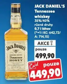 Kaufland JACK DANIEL'S Tennessee whiskey nabídka