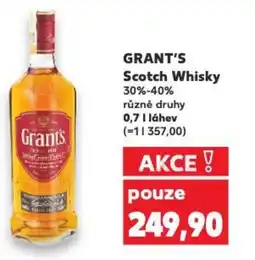 Kaufland GRANT'S Scotch Whisky nabídka