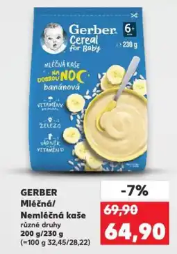Kaufland GERBER Mléčná/ Nemléčná kaše nabídka