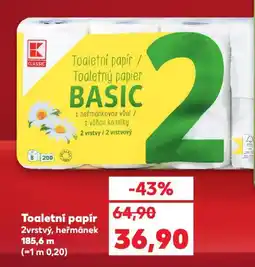 Kaufland Toaletní papír 2vrstvý, heřmánek nabídka