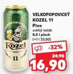 Kaufland VELKOPOPOVICKÝ KOZEL 11 Pivo světlý ležák nabídka