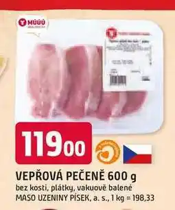 Trefa VEPŘOVÁ PEČENĚ 600 g bez kosti, plátky, vakuově balené nabídka