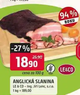 Trefa Le & Co Anglická slanina 100g nabídka