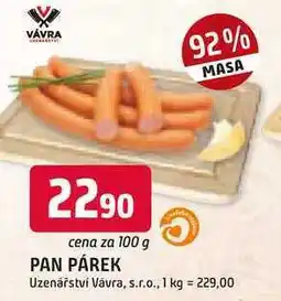 Trefa PAN PÁREK 100 g nabídka