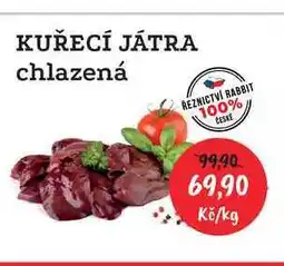 RABBIT řeznictví KUŘECÍ JÁTRA chlazená 1kg nabídka