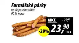 ZEMAN Farmářské párky ve skopovém střívku 90% masa, 100 g nabídka