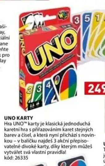 Wiky Uno karty nabídka